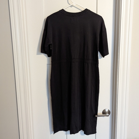 Everlane The Luxe Cotton Black Midi Dress sz XXS **missing tie** - Picture 5 of 7